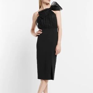 Express one shoulder bow dress